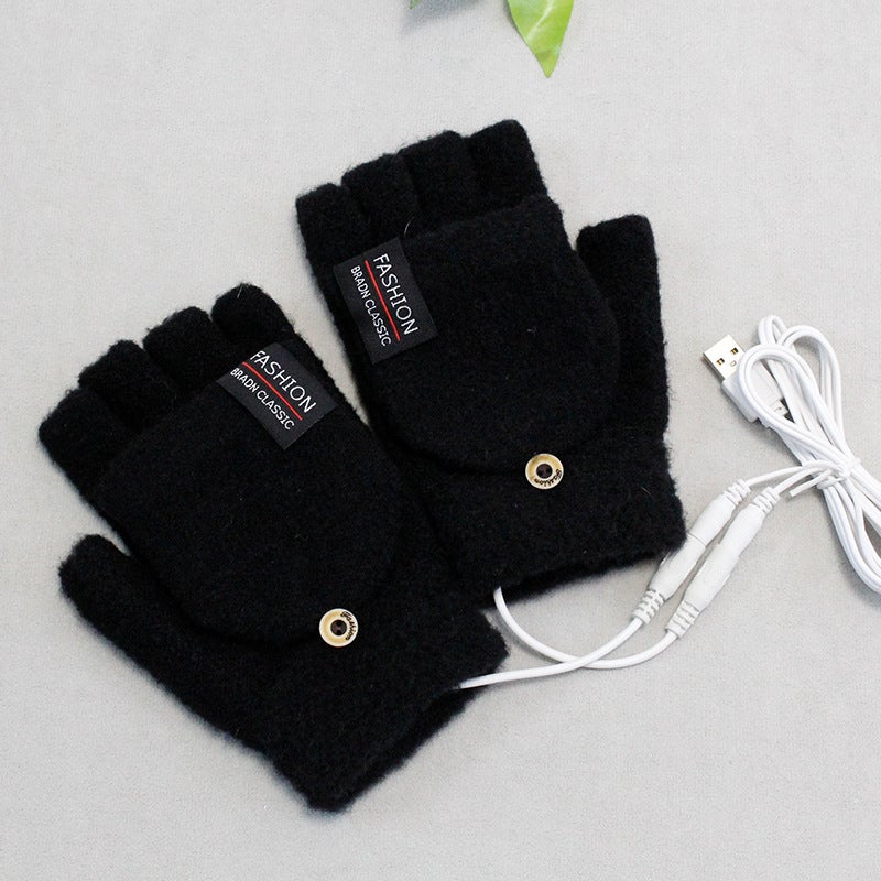 Gants Chauffants USB Pour Homme Et Femme – 3 Températures Réglables (37/40/45 °C) – Chauffage En 3s – Tactiles – Tricot Pelucheux Confortable – Lavables (coussinets Amovibles) – Idéaux Vélo, Ski, Rando, Extérieur