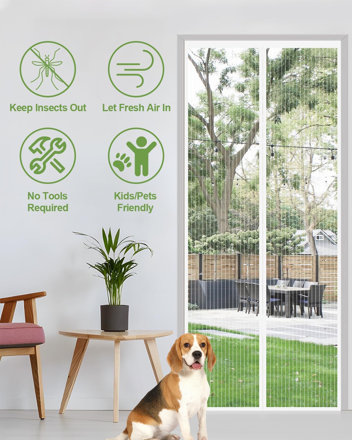 Moustiquaire Porte Fenetre Aimantée Magnetique 90 X 210