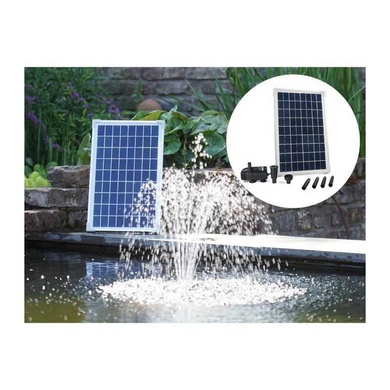 Kit Pompa Solare 100W Con Accumulo – Fontana Da Giardino, Stagno O Vasca, Portata 5m E Basso Rumore