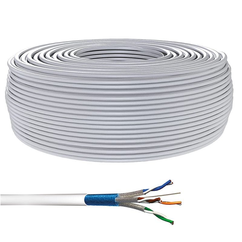 Bobine de câble ethernet rj45 cat5e monobrin double blindage awg24 ...
