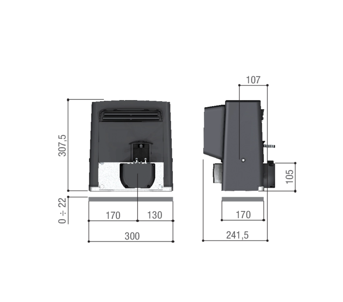 CAME U2313 Kit automazione cancello scorrevole motore BX708AGS 800Kg 230V (ex BX-78) automatismo con telecomando - fotocellula - accessori - 5