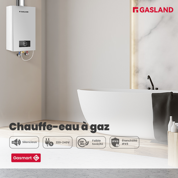 GASLAND Gasmart C GS318NG Chauffe-eau instantané au gaz naturel 12L Chauffe-eau à grande capacité pour l'intérieur 24kW - 4