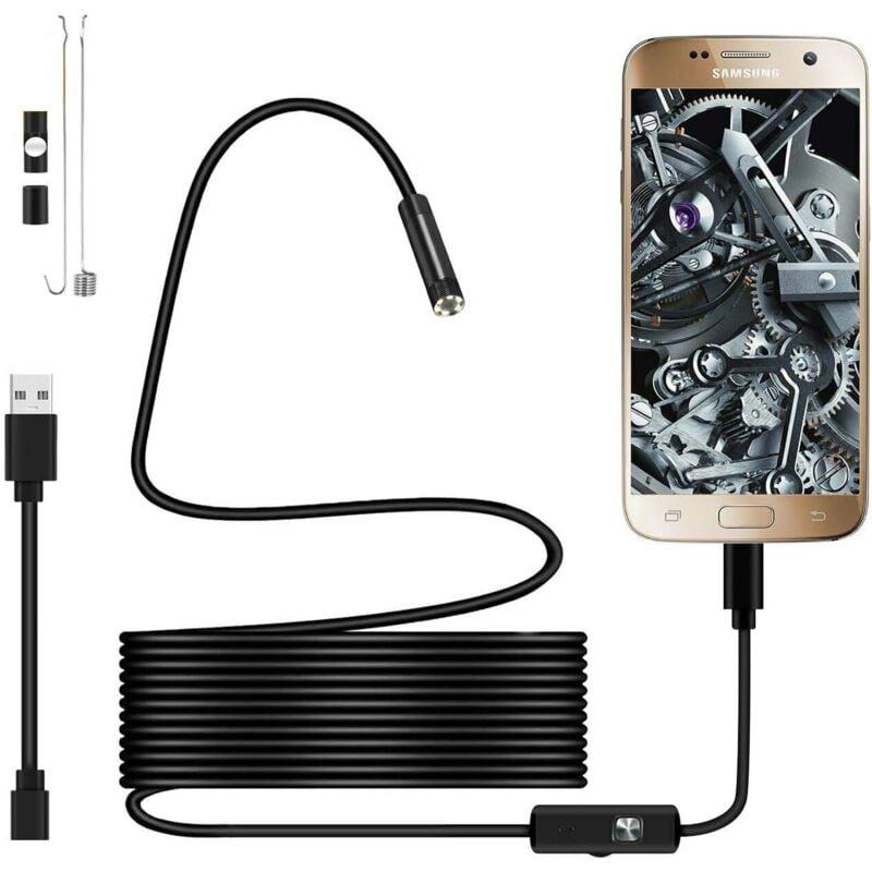 Anesok Caméra Endoscopique IP67 1080P – 6 LED – Câble 2m USB-C – Embouts Interchangeables – Inspection Pour Android/iOS – Borescope Étanche