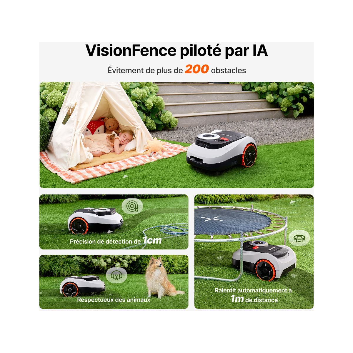 Robot tondeuse NAVIMOW i210 LiDAR - sans fil périphérique ni antenne, Pentes 45%, Cartographie auto, caméra, LiDAR, 1000m² - 5