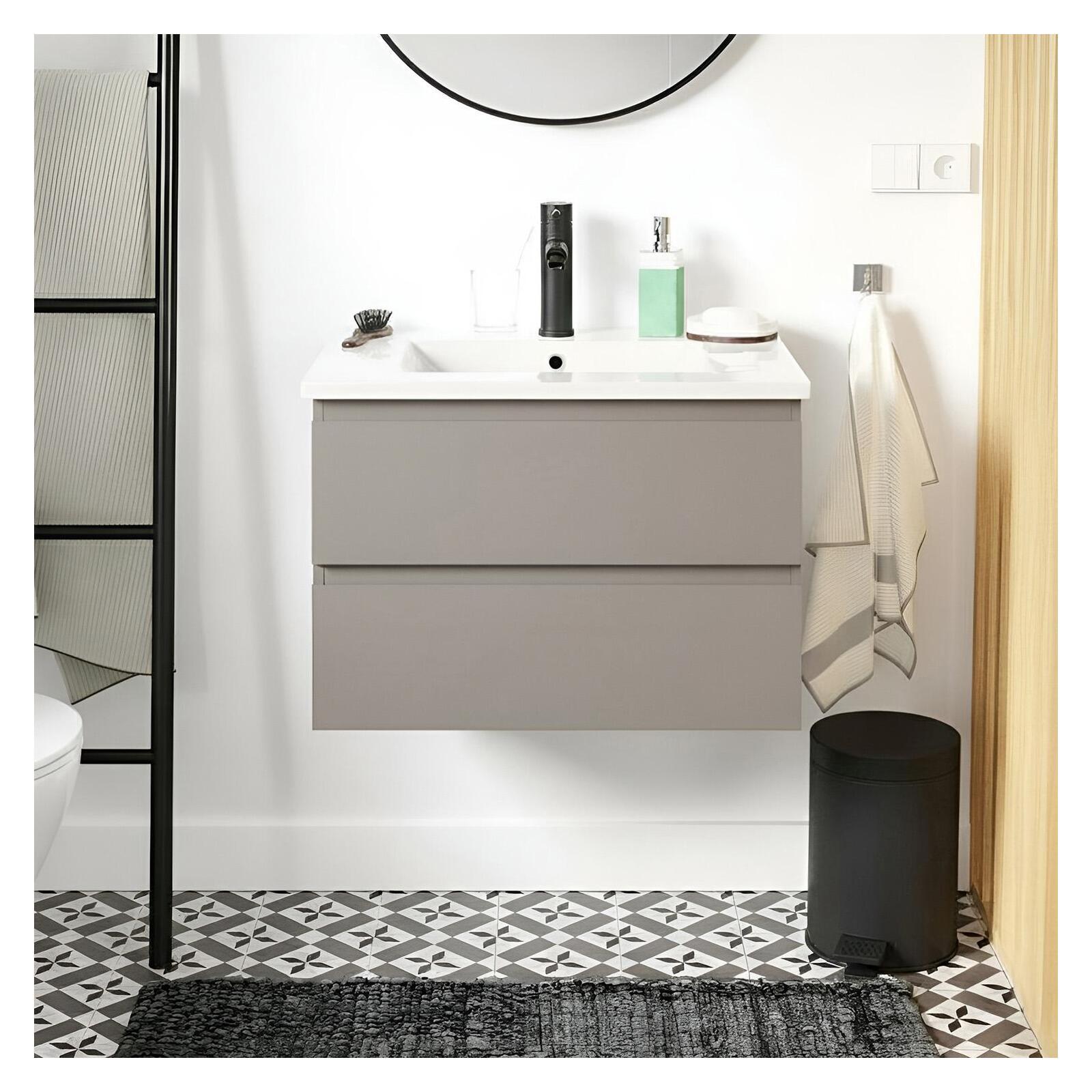 Conjunto de lavabo con encimera de cerámica y grifería 60cm sorrento