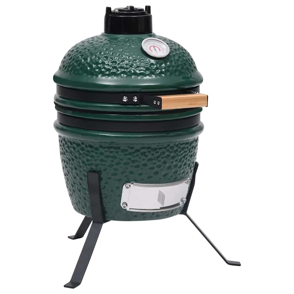 Vidaxl Barbacoa 2 En 1 Ahumadora Kamado De Cerámica 56 Cm Verde , Leroy Merlin