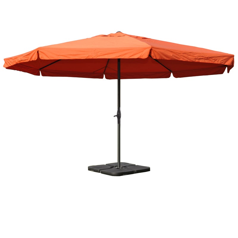 Parasol Meran Pro, parasol gastronomiczny z falbaną Ø 5m poliester/aluminium 28kg ~ terakota ze stojakiem
