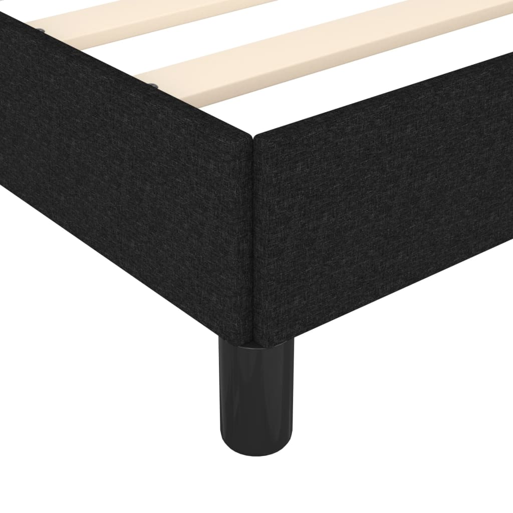 Cadre de lit sans matelas, tissu noir, pour la chambre, 200 × 200 cm - 7