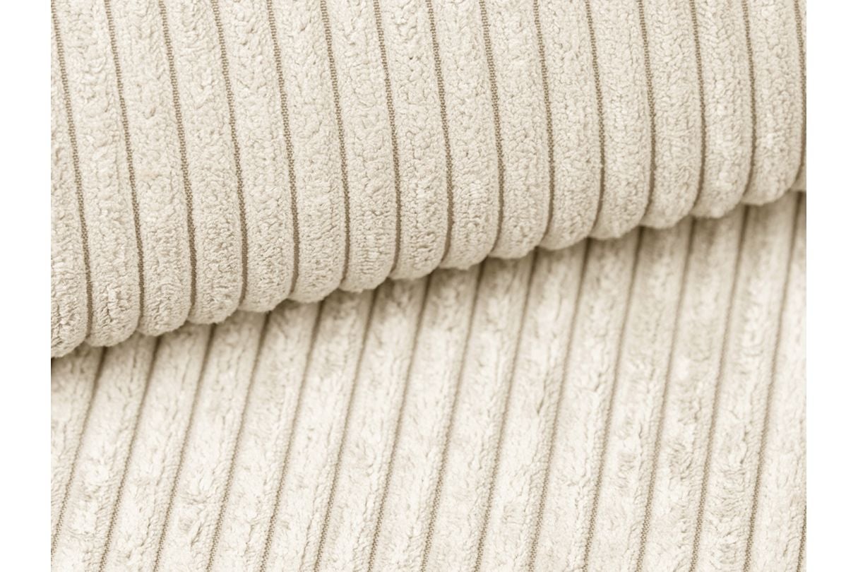 Loungitude - BELAMI - Canapé d'angle XXL 6 places en velours côtelé - Beige - Angle Gauche - 8