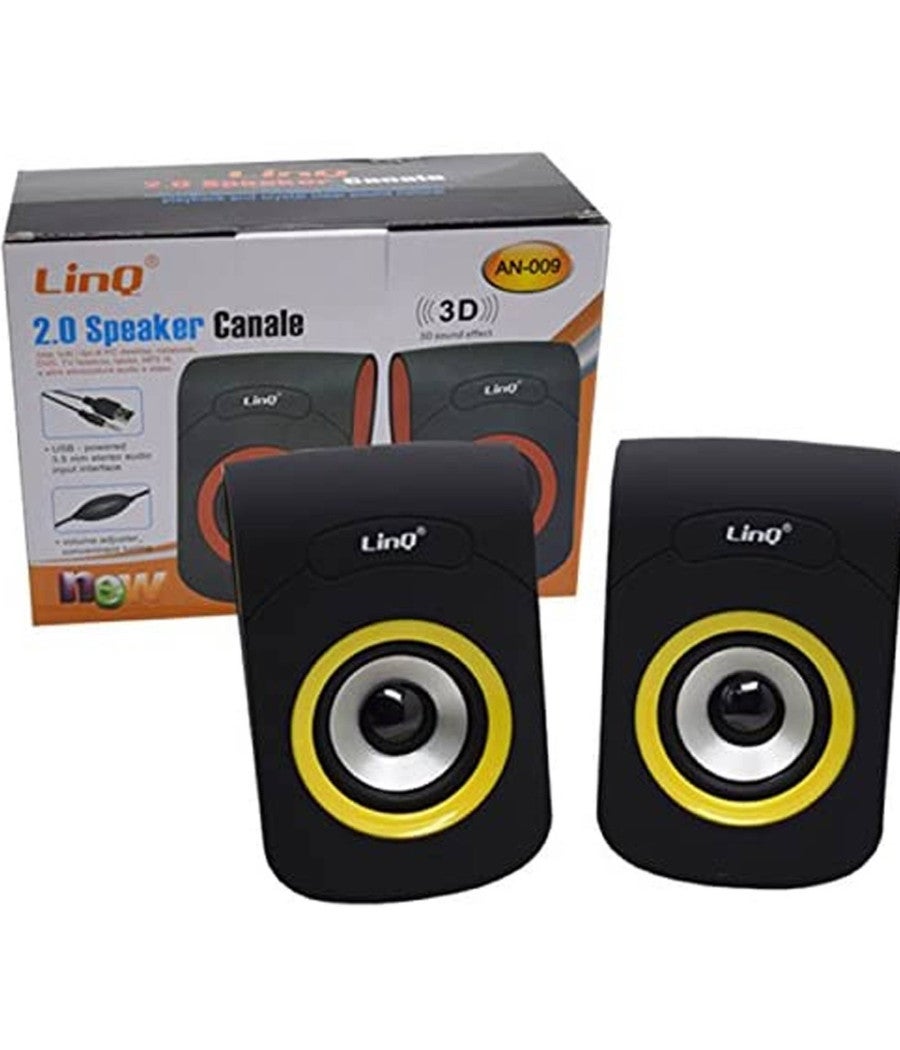Trade Shop - Altoparlanti Speaker Casse Usb 3w Jack 3,5mm Per Pc Linq An-009 Color - - 3