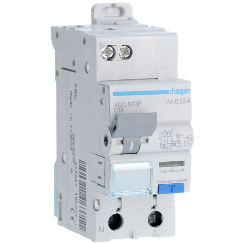Disjoncteur Différentiel 1P+N 4.5kA C16A 30mA type AC 60Hz HAGER — free download