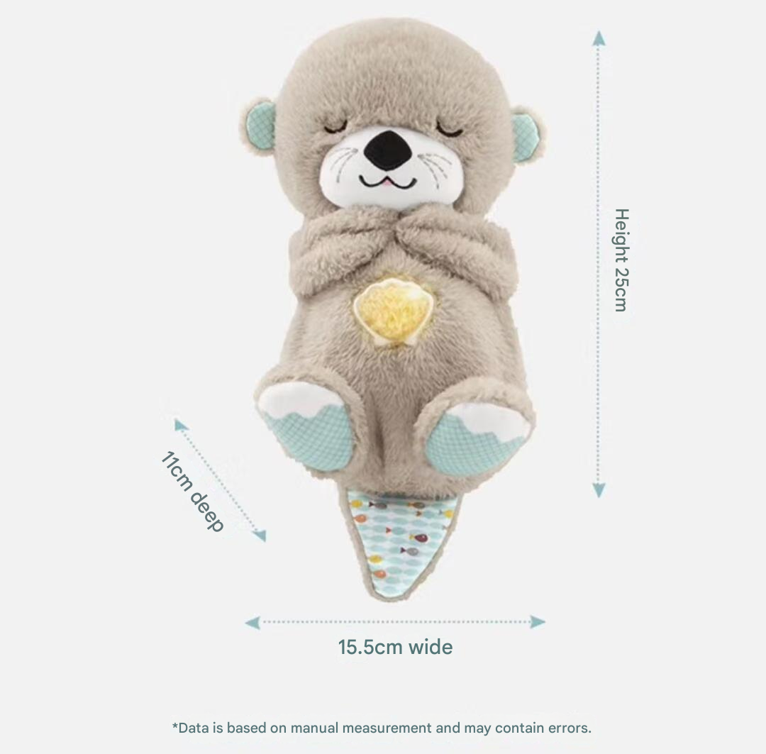 Loutre en peluche | Veilleuse musicale pour bébé | Veilleuse à bruit blanc pour bébé |Cadeau de baptême (piles non incluses) - 6
