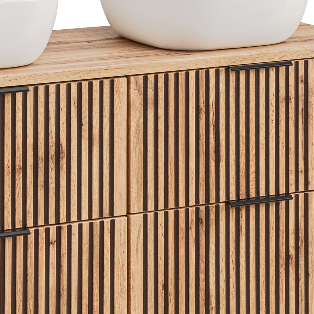 Meuble double vasque 120cm Gaia Bois et Noir - 4