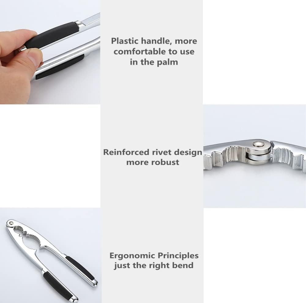 1 schiaccianoci in lega di zinco (16,5 x 4,2 cm) per noci, nocciole, mandorle, frutti di mare o altra frutta secca - 3