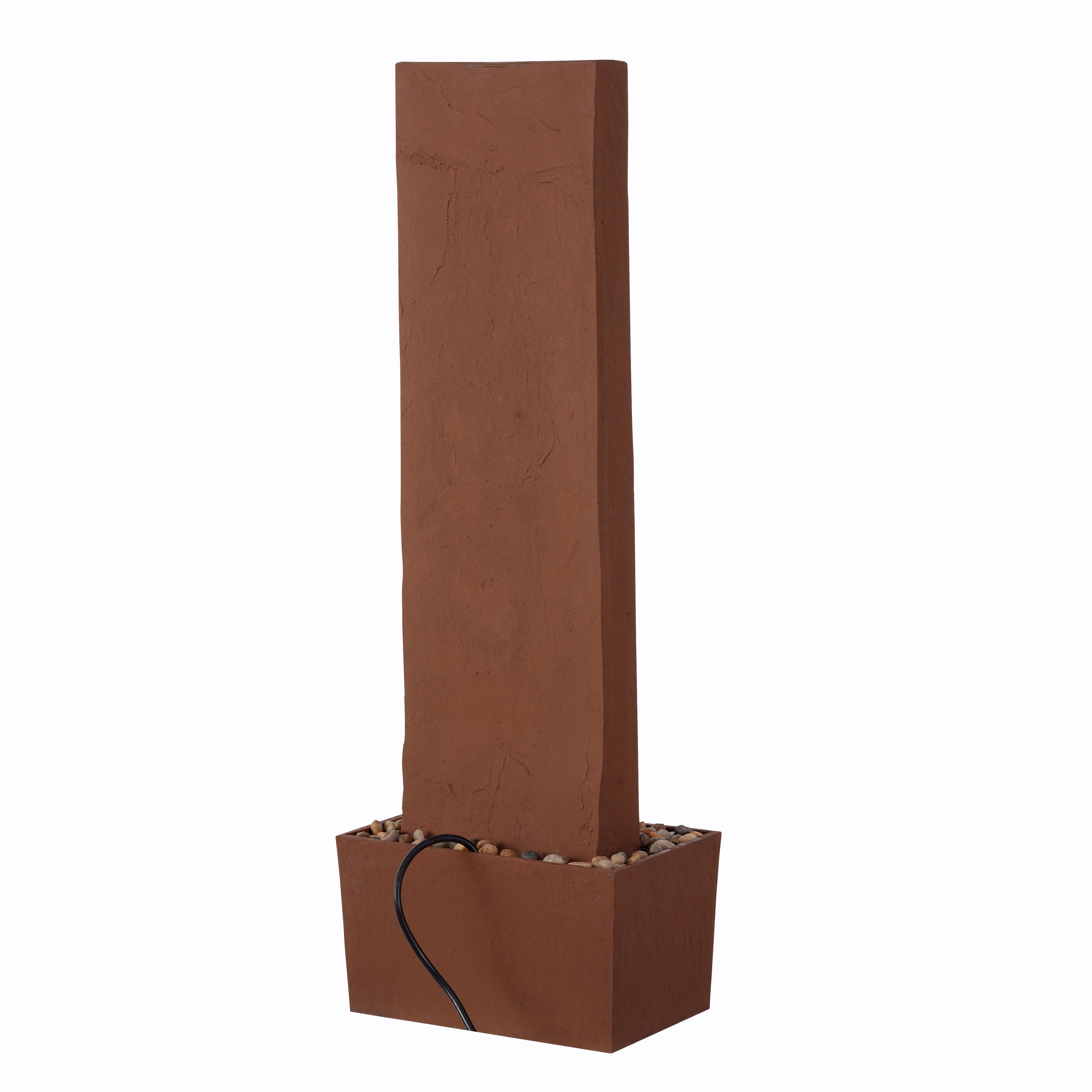 Fontaine murale LED design moderne rocher rouge extérieur, Marron TEAMSON HOME - 8