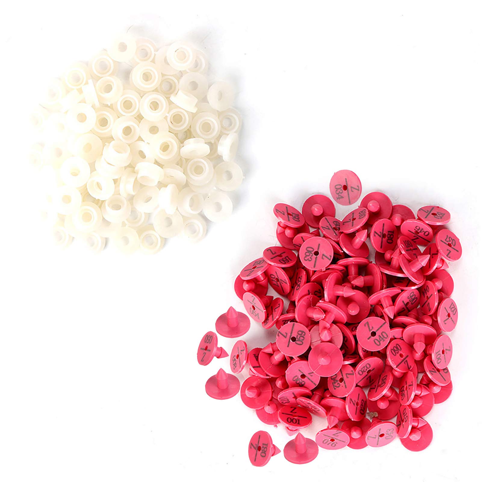 100 Étiquettes Oreille Bétail Plastique - Numérotées Pour Lapins Renards Chiens