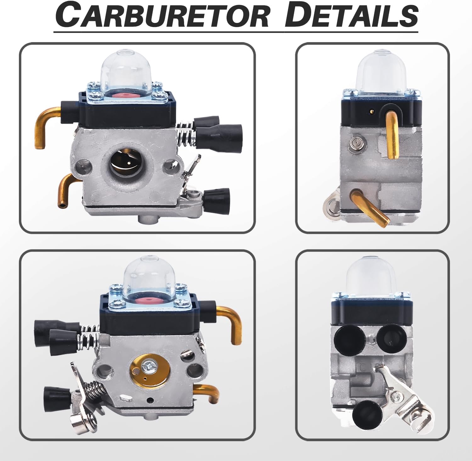 Kit Carburateur pour STIHL FS38 FS55 FS45 FS46 FC55 KM55 HS45 Débroussailleuse, Accessoire FS 38 Pièces de Rechange Carbu avec Joint, Bougie, Filtre à - 4
