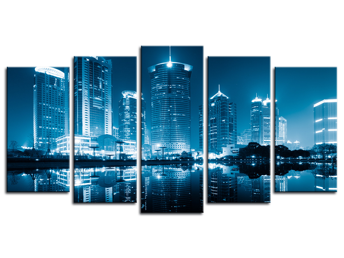 DECLINA, Tableau toile imprimée, Tableau toile Déco Vue de Shanghai, 220x120 cm - 2