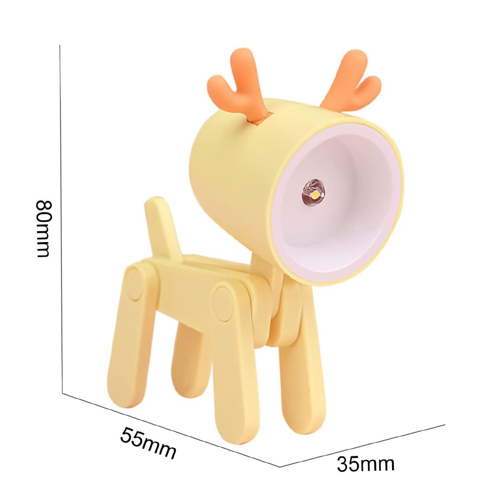 Lampka nocna Deer (żółta), regulowany uchwyt na telefon komórkowy, lampka nocna LED, prezent świąteczny dla dzieci, dekoracja sypialni - 3