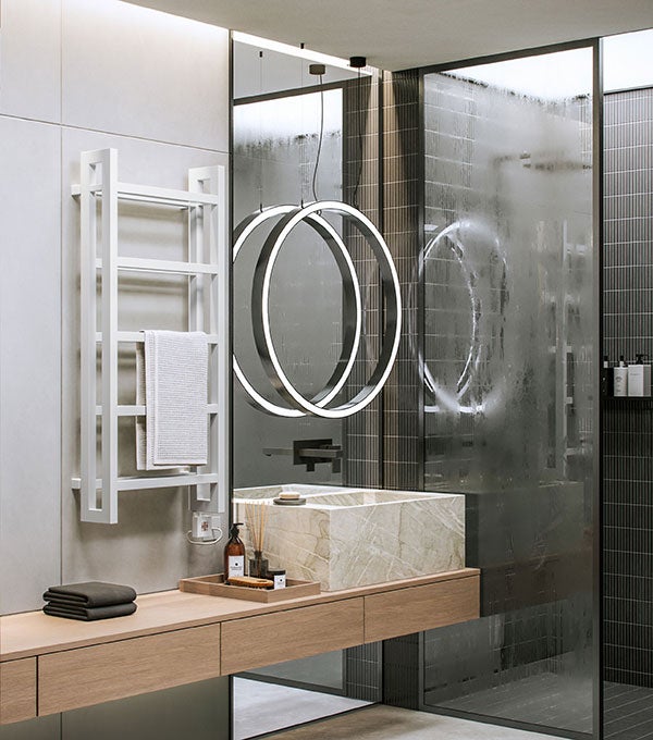 Sèche-serviette électrique blanc - (HxL) 1150x400mm - 500 Watt - 500 Watt - STA1150-400E8B - 4