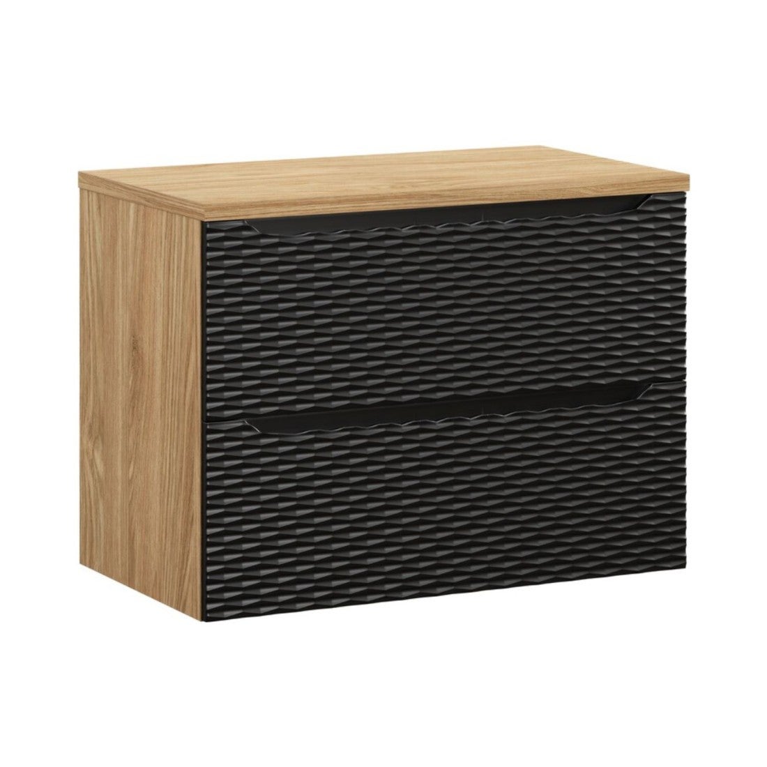 Conjunto de baño yoka negro: mueble bajo lavabo con cajones 80cm + encimera lavabo