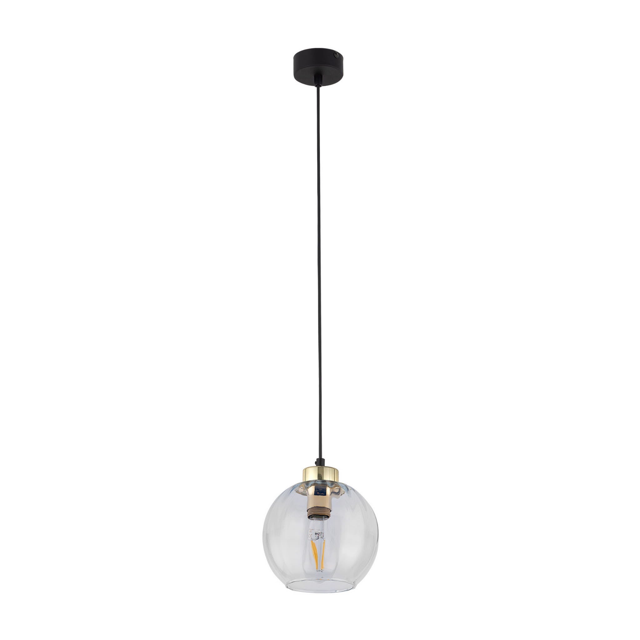 Lampa sufitowa wisząca Devi czarno-przezroczysta-złota 1xE27x15W wym: 165 x 18 x 18 cm szkło TK Lighting