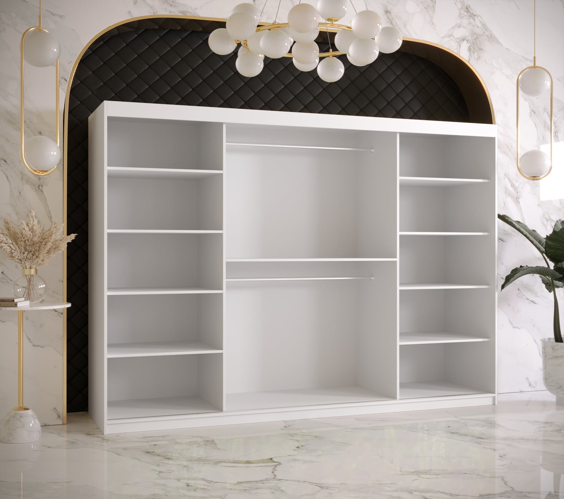 Szafa przesuwna garderoba RAMIRO 2 250 x 62 x 200 cm Biały - Abiks Meble - 3