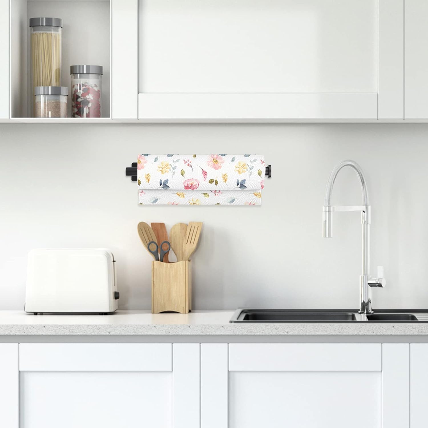 HONZUEN Porte-Rouleau Essuie-Tout Auto-Adhésif – Acier Inoxydable Brossé, Une Main, Sans Perçage Pour Cuisine & Salle De Bain