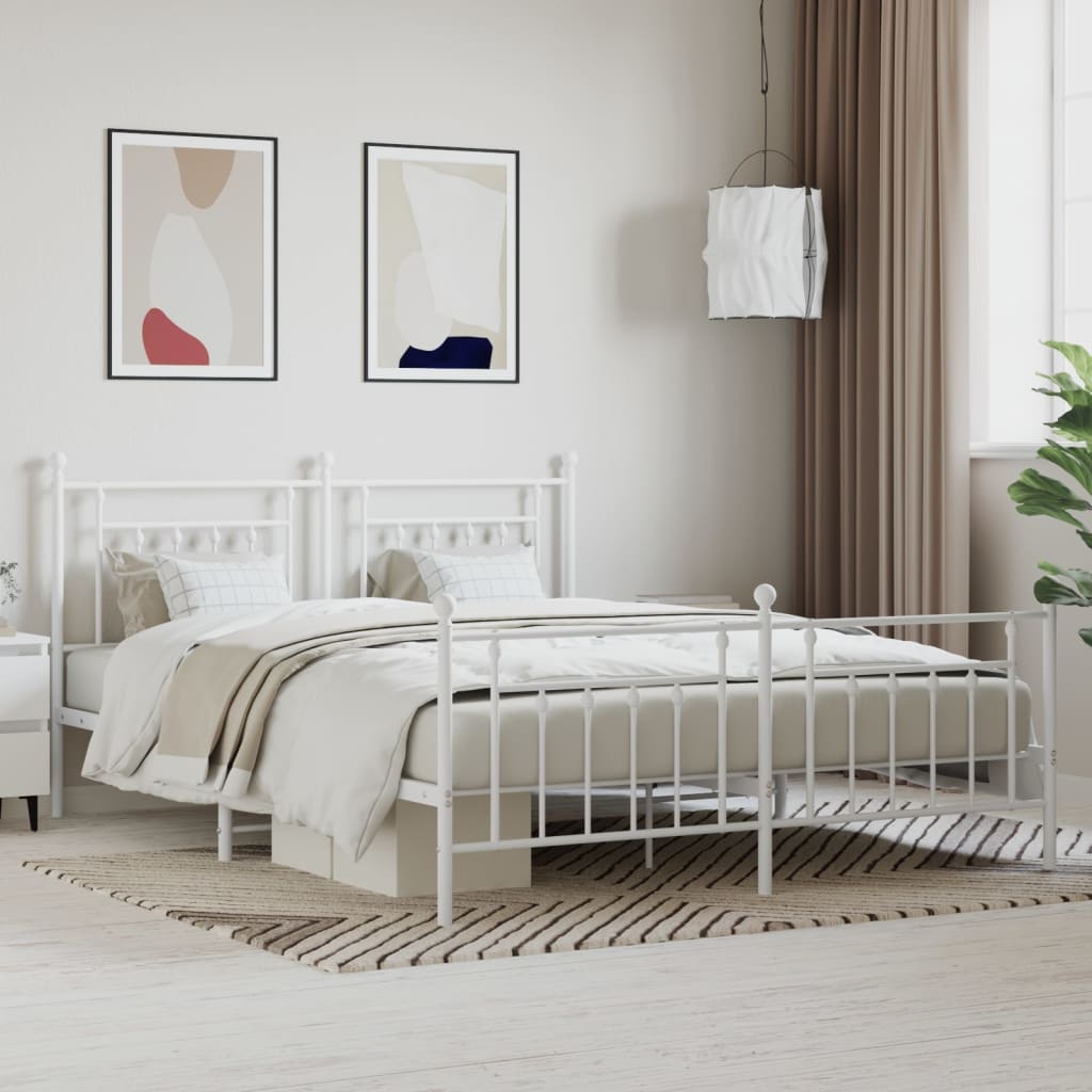 Struttura letto in metallo con testiera/pediera nera 180x200 cm | Leroy
