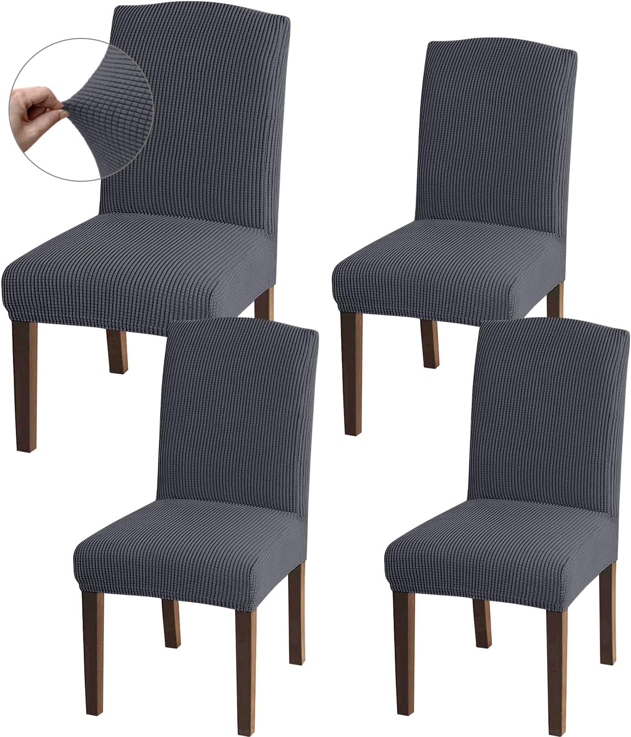 Lot De 4 Housses Chaises Extensibles Noires - Housse Chaise Salle à Manger Lavable Pour Maison, Hôtel, Restaurant