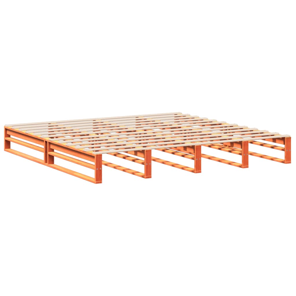 Cadre de lit sans matelas cire marron 180 x 200 cm bois de pin massif - 5