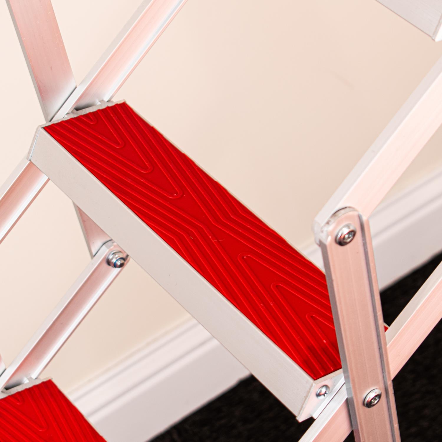 Échelle de grenier accordéon aluminium 3.05m, Design compact, Marches antidérapantes, Charge max. 150 kg, BPS Depot - 7