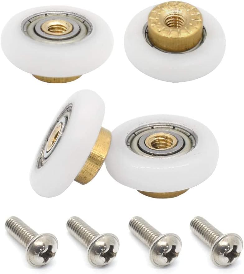 Lot De 4 Roulettes Doubles Pour Porte De Douche, Roues Poulies De 20 Mm