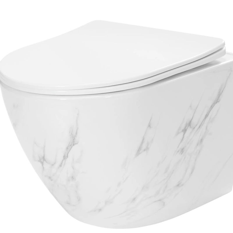 Misa Wc Podwieszana Rea Carlos Duroplast/Flat/Zm Nature Marble Szary 49,5 X 37