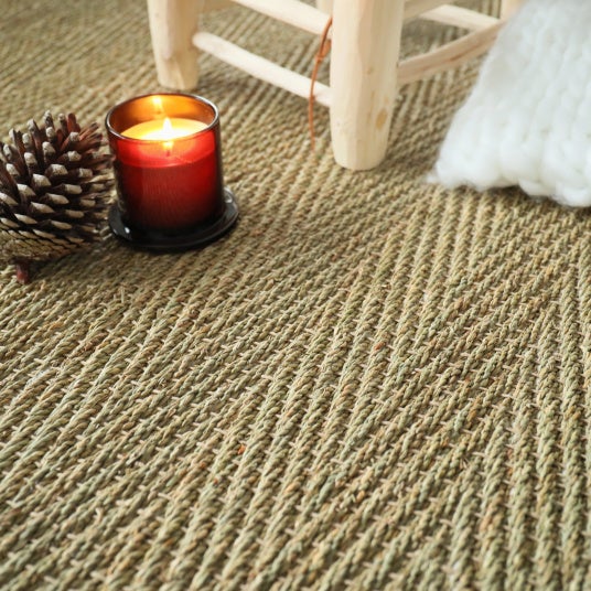 Tapis Jonc de mer - Assam chevron - Ganse coton anthracite - 200 x 290 cm - 4