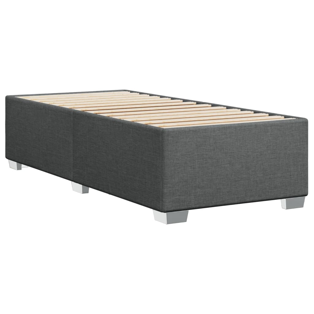 Cadre de lit sans matelas, tissu, gris foncé, pour la chambre, 100 × 200 cm - 6
