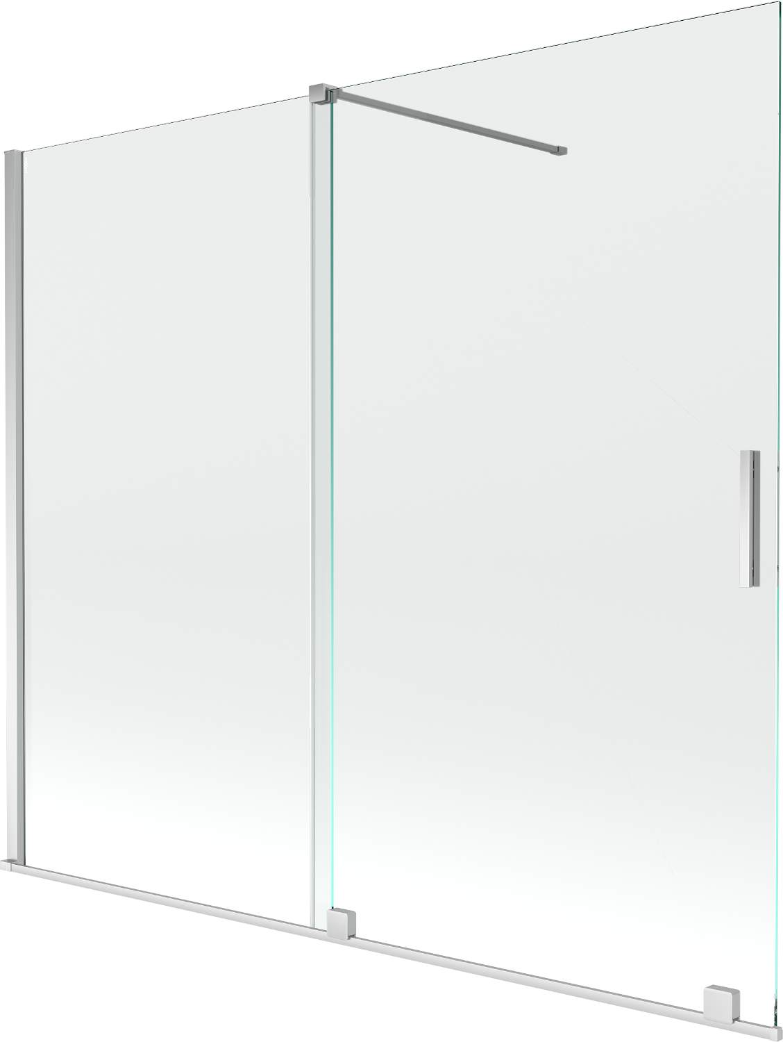 Mexen Velar parawan nawannowy 2-skrzydłowy rozsuwany 180 x 150 cm, transparent, chrom - 896-180-000-01-01