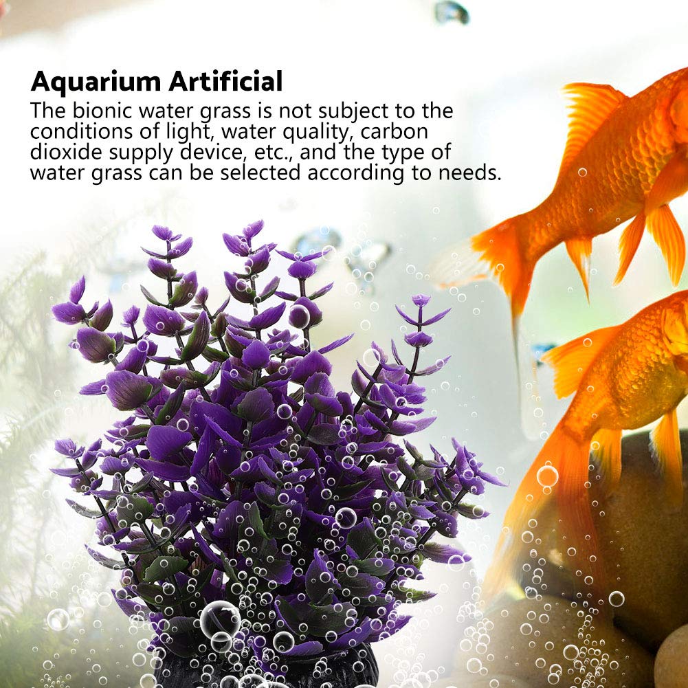 Décoration d'aquarium Plantes aquatiques artificielles Paysage d'aquarium bionique Q236D2 Violet 7x7x25cm Forme vive Décor en plastique Adapté aux - 8