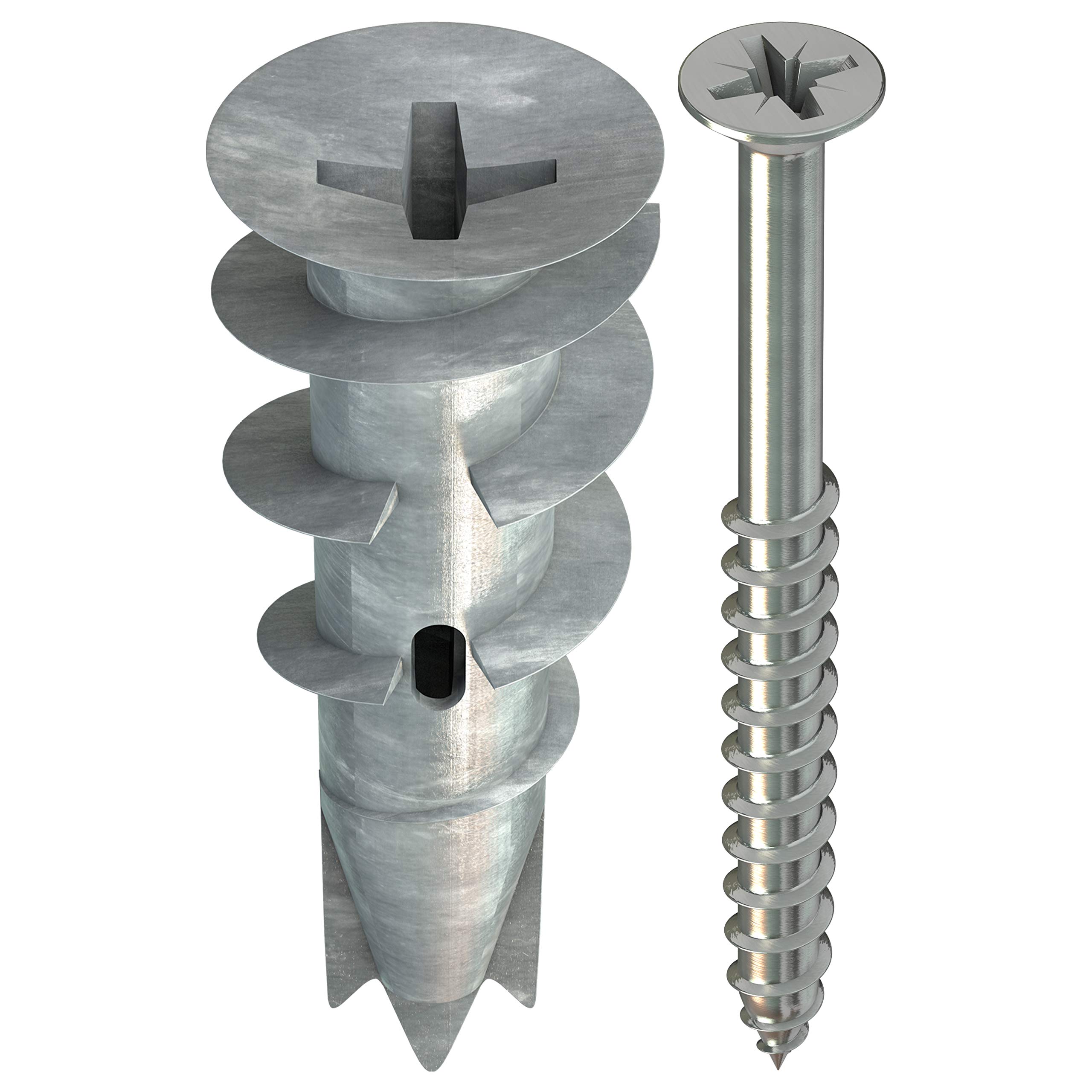Blíster de 4 tacos para cartón-yeso GD SPIRAL PLUS 37 mm + tornillo ...
