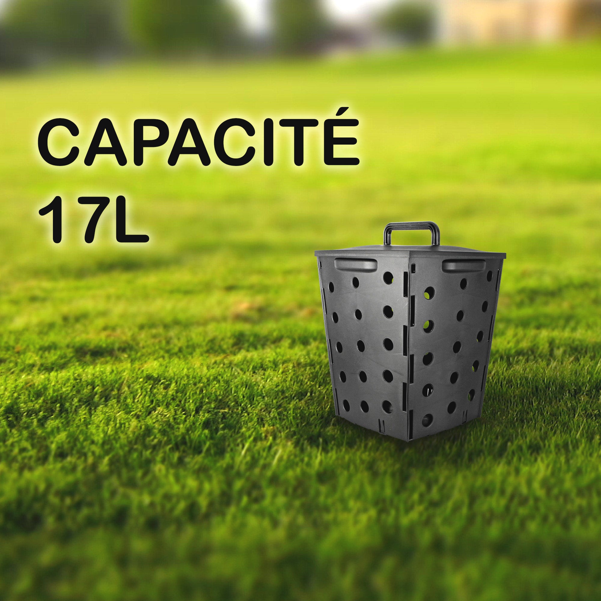 Composteur de Jardin enterrable 17 L - Bac à Compost en Plastique avec Couvercle - Lombricomposteur pour Déchets organiques et Engrais - 5
