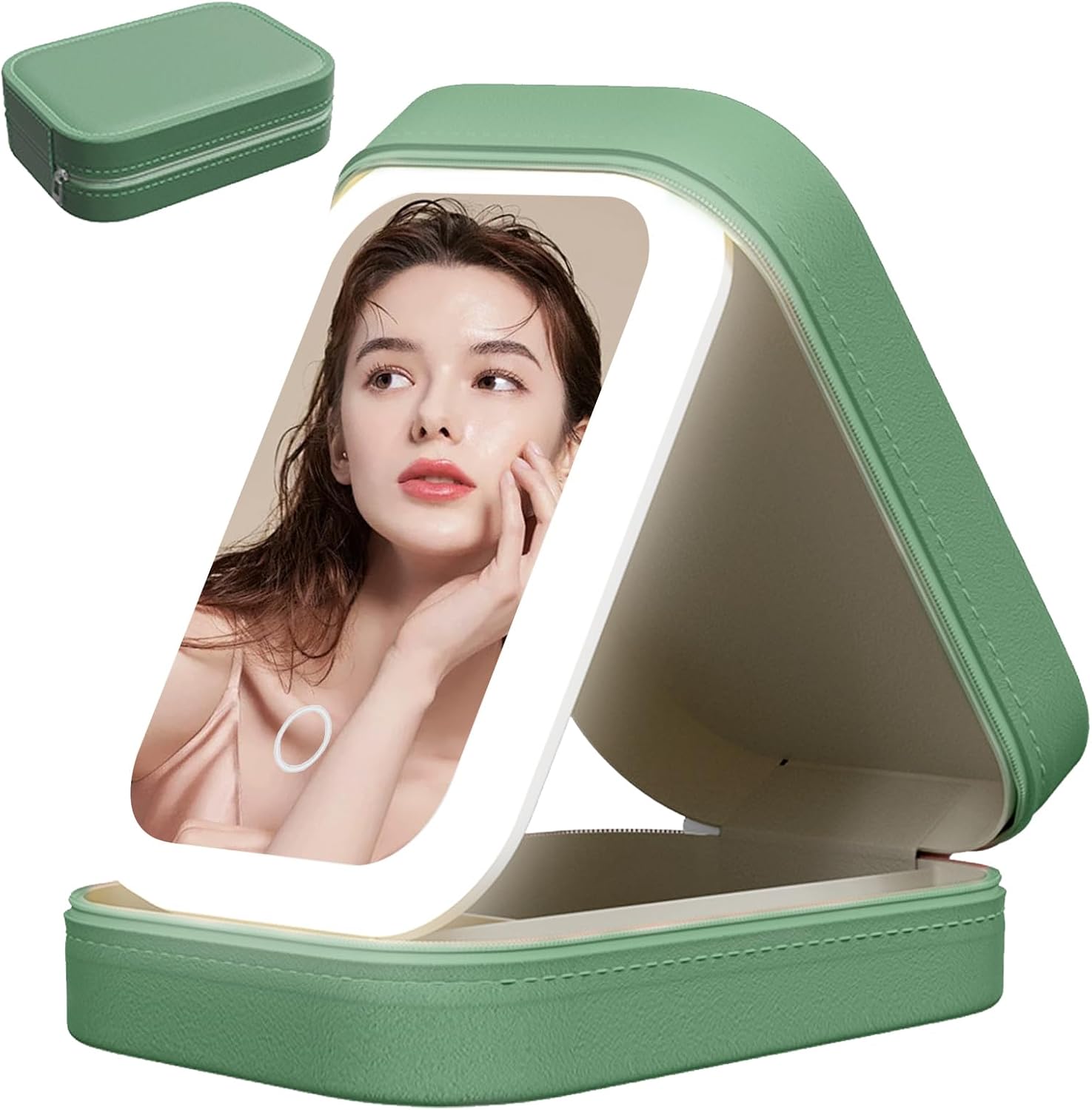 Zenner Trousse De Maquillage Avec Miroir - Sac Beauté Rembourré Compact Et Robuste Pour Maquillage Et Soins