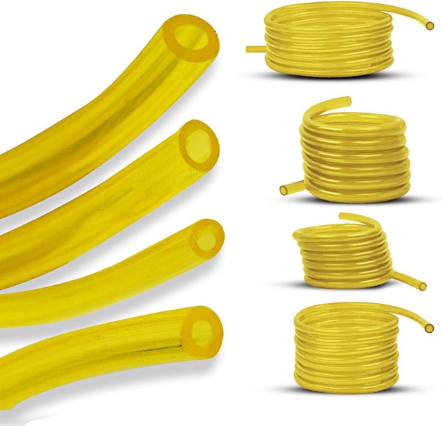 4 tailles de tuyau carburant pour débroussailleuse, tronçonneuse, souffleur 2 temps Poulan Craftman (jaune, 4 pièces)