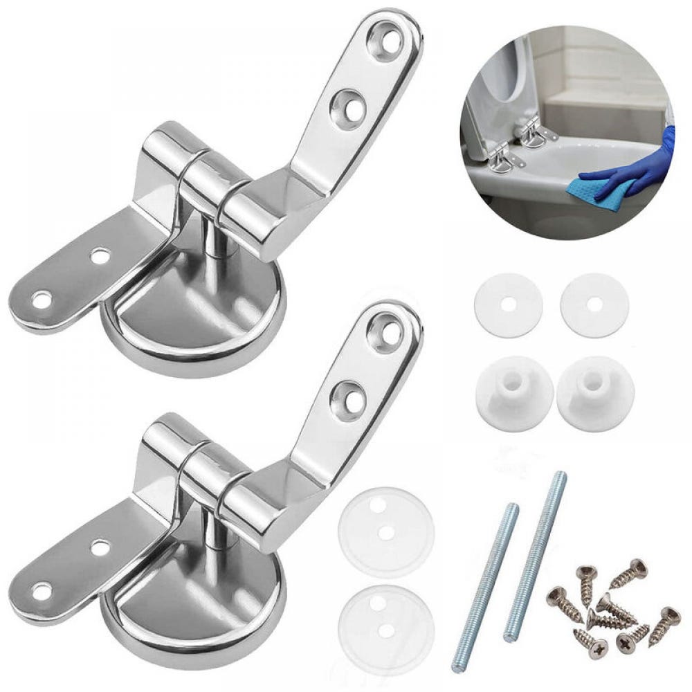 2 Pcs Fixation Abattant WC, Pièces Détachées wc en Métal, Charnières à 2 Pcs Fixation Abattant WC, Pièces Détachées wc en Métal, Charnières à