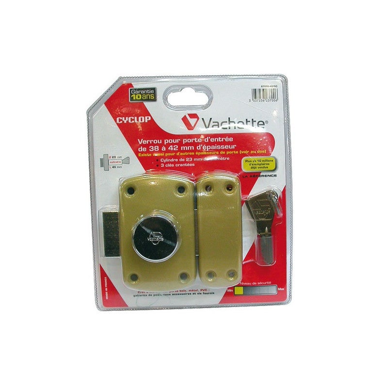 Verrou Cyclop 7600 45 Vachette, Finition Vernie, Occasion