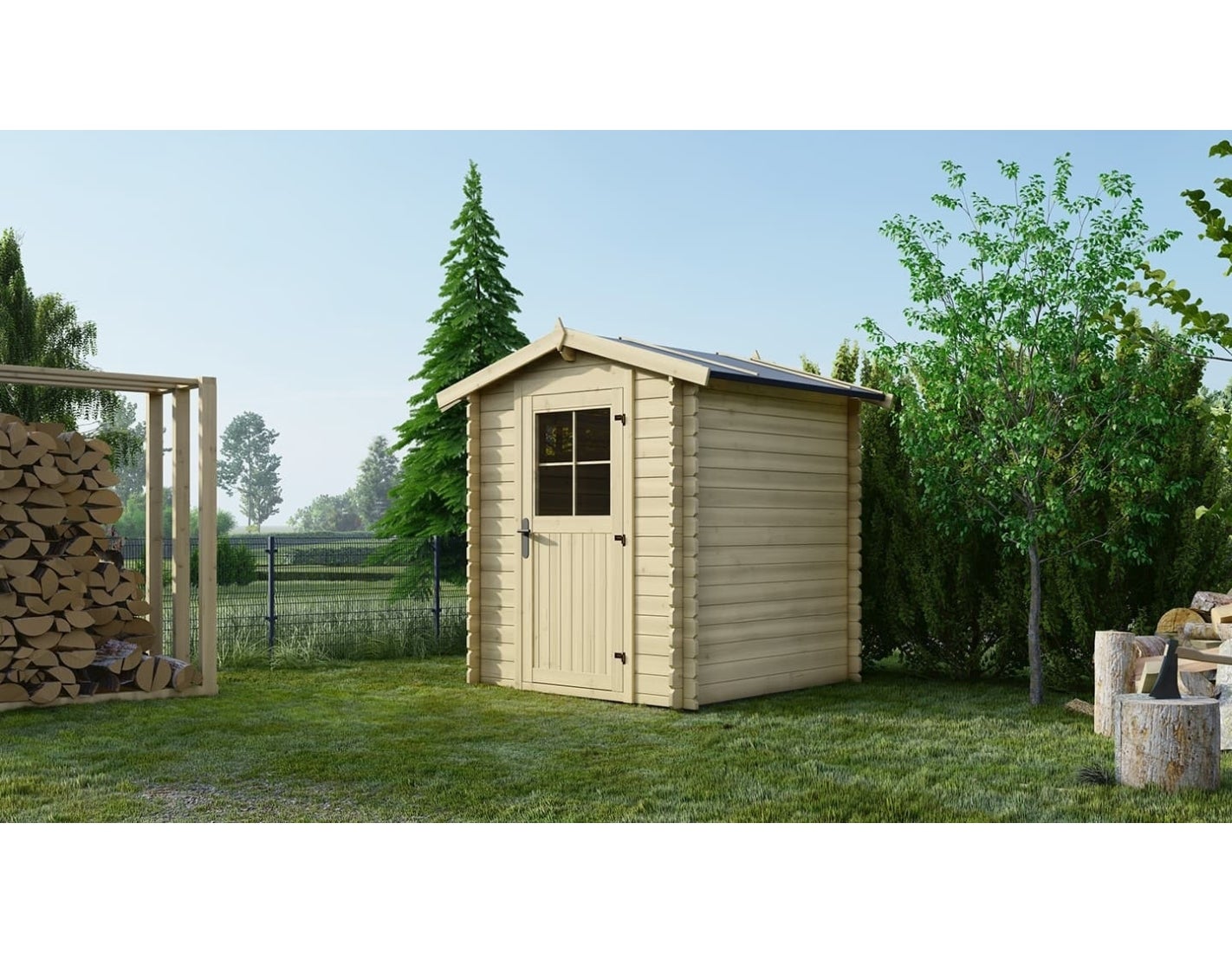 Domek ogrodowy ALTANKA 3,61 m2 - 1,90x1,90 m - 28 mm, drewniany, DOM593, 1szt.