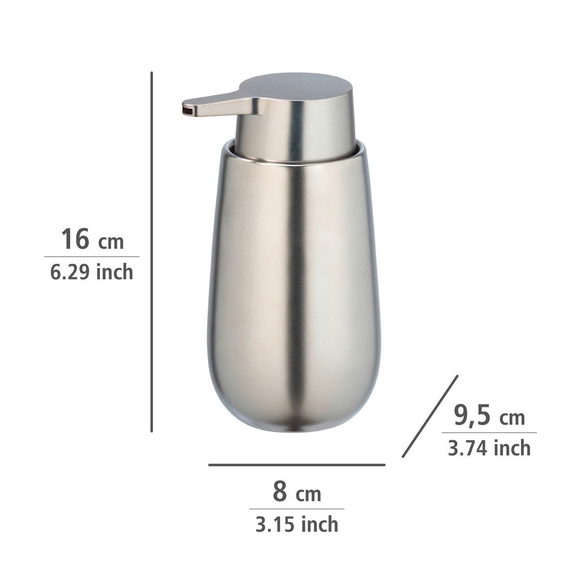 Distributeur de savon design mat Badi - Argent chromé - 5