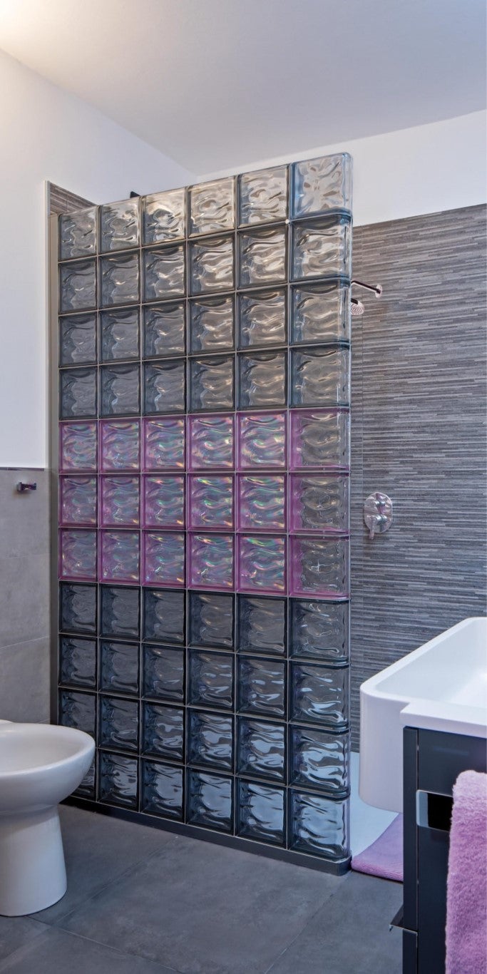 ReadyBlock, kit in alluminio per la realizzazione di pareti con mattoni di vetro 190x190x80 mm (2x4). Dimensione parete 455x837 mm (larghezza x H.) - 5