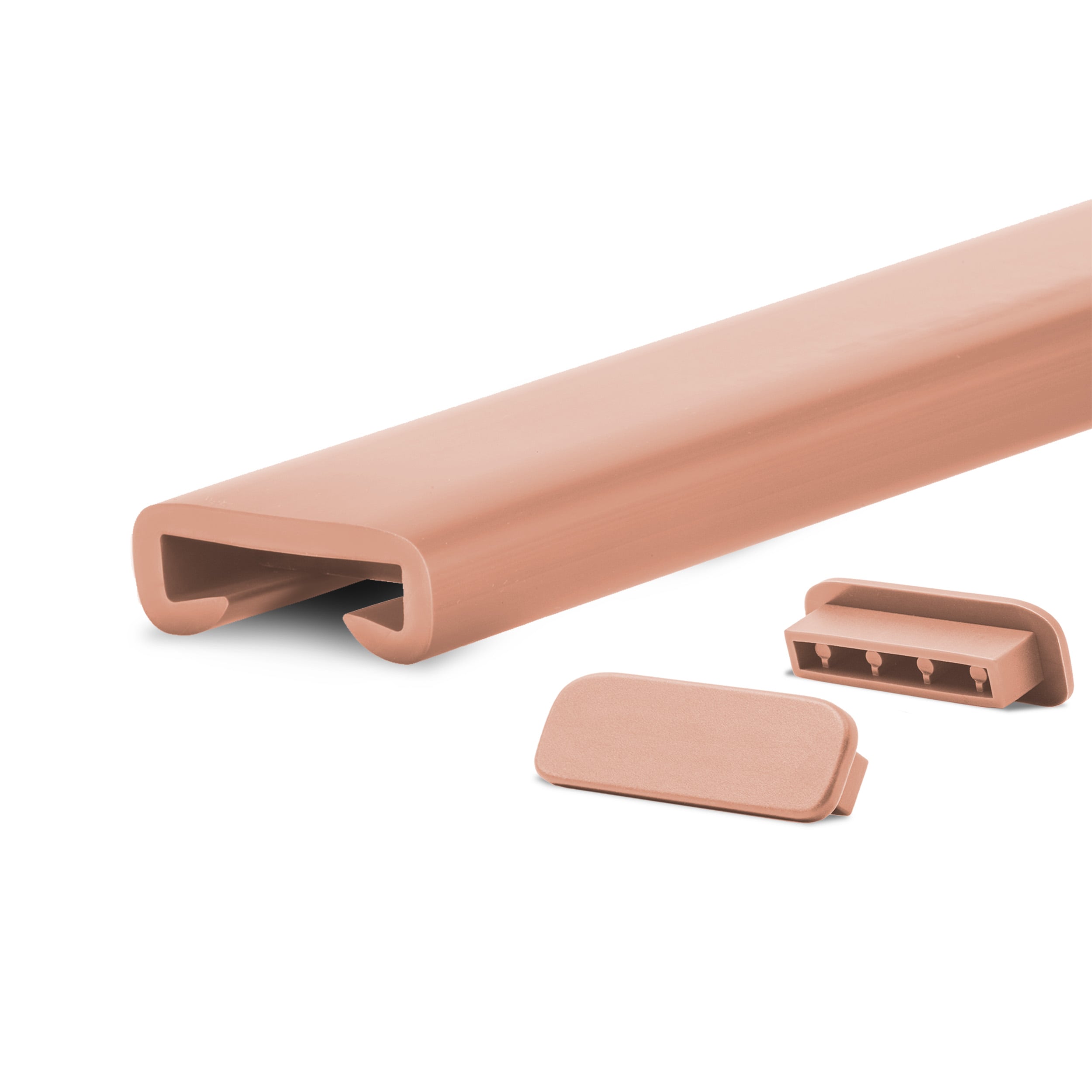 Poręcz PVC 40x8 mm - nakładka na poręcz schodową antypoślizgowa PREMIUM - 1 m, jasnobrązowa