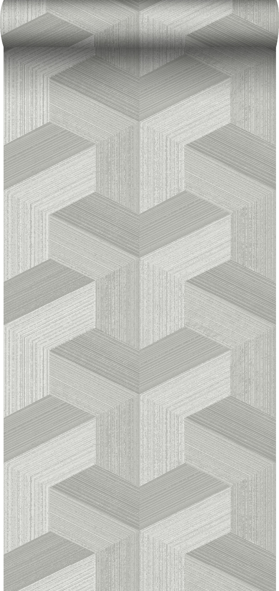 Tapeta flizelinowa z ekoteksturą graficzny motyw 3D szarym - 53 cm x 10.05 m - ORIGIN