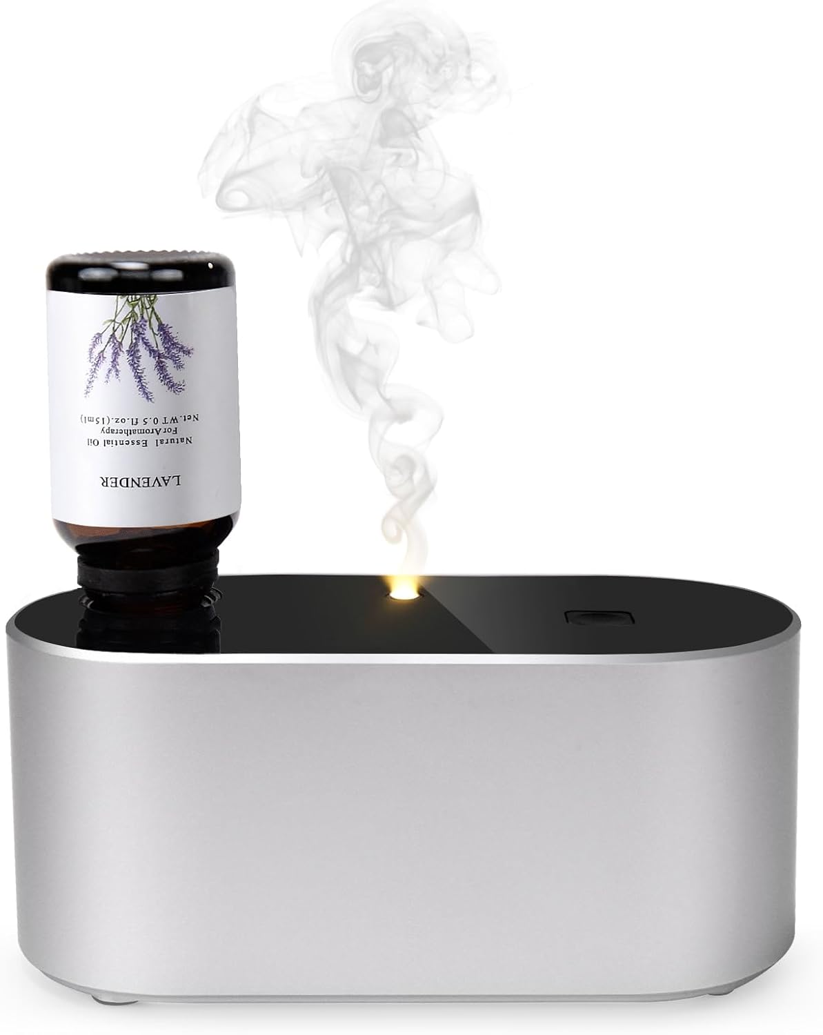Dyfuzor olejków eterycznych bez wody – dyfuzor aromaterapeutyczny – mini przenośny – z 3 trybami rozpylania – start cyklu – srebrny